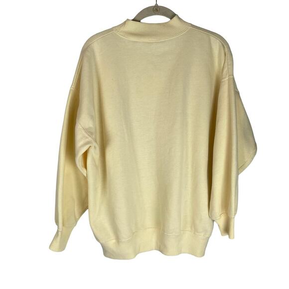 Vintage yellow floral appliqué beaded mock neck sweatshirt - Picture 6 of 9